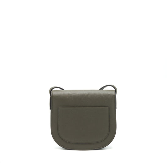 Celine Small Trotteur bag grained calfskin Olive green GHW