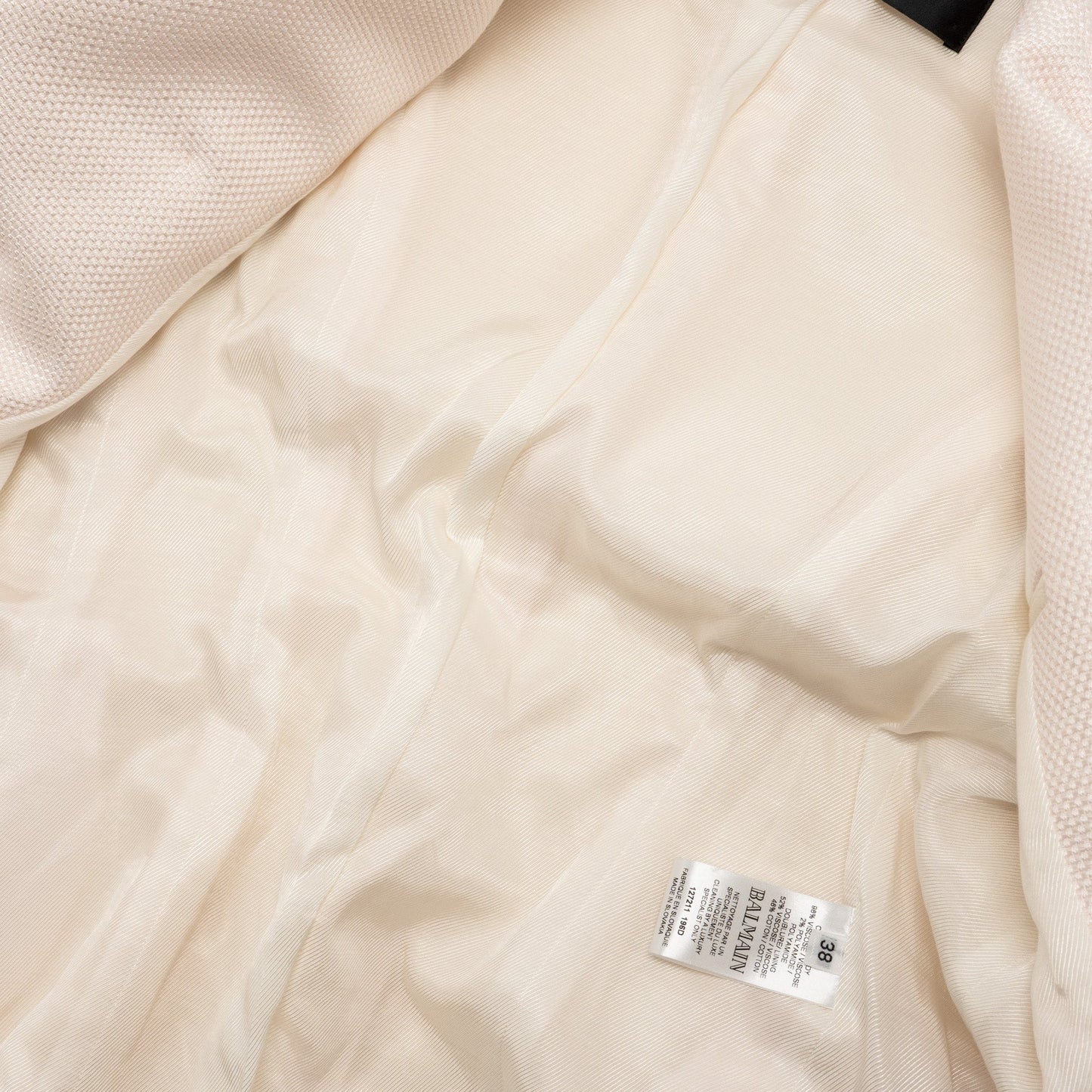 Balmain Size 38 Classic Jacket/Blazer Silver Button Viscose Pale Pink