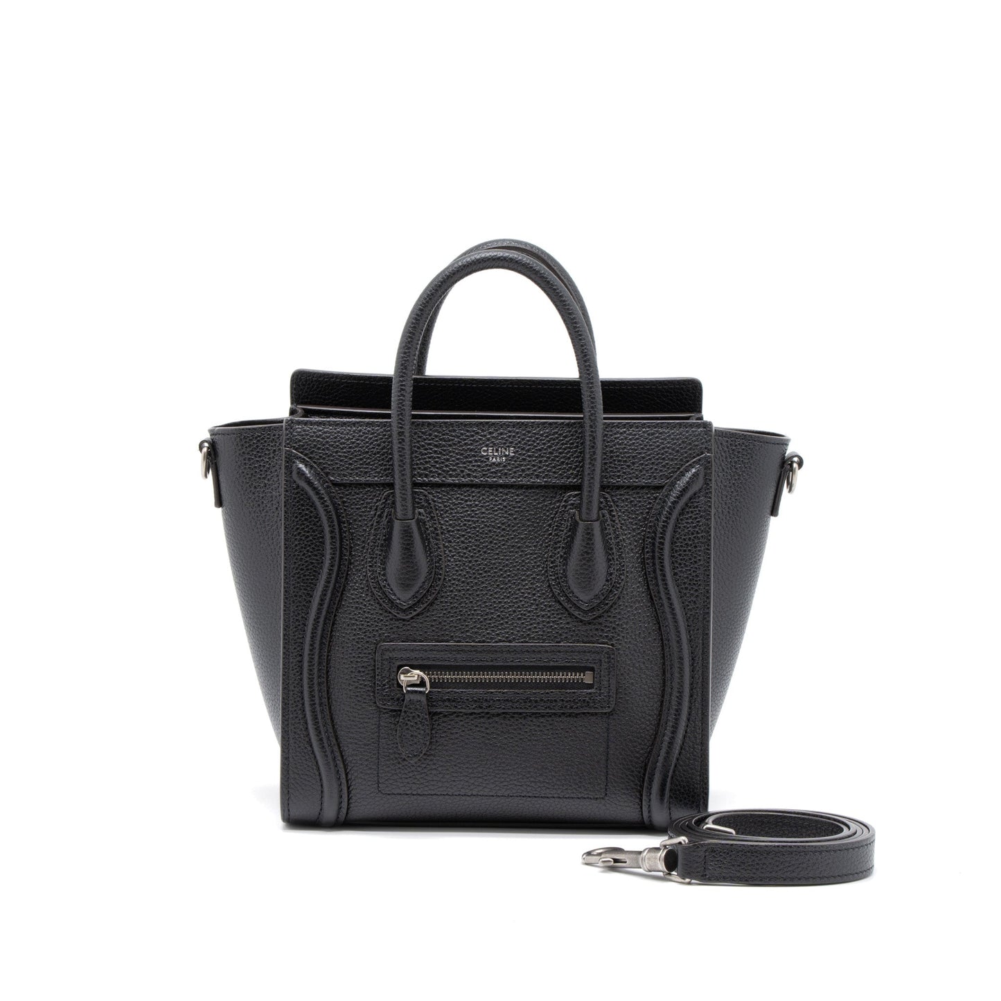 Celine Nano Luggage Bag Calfskin Black SHW