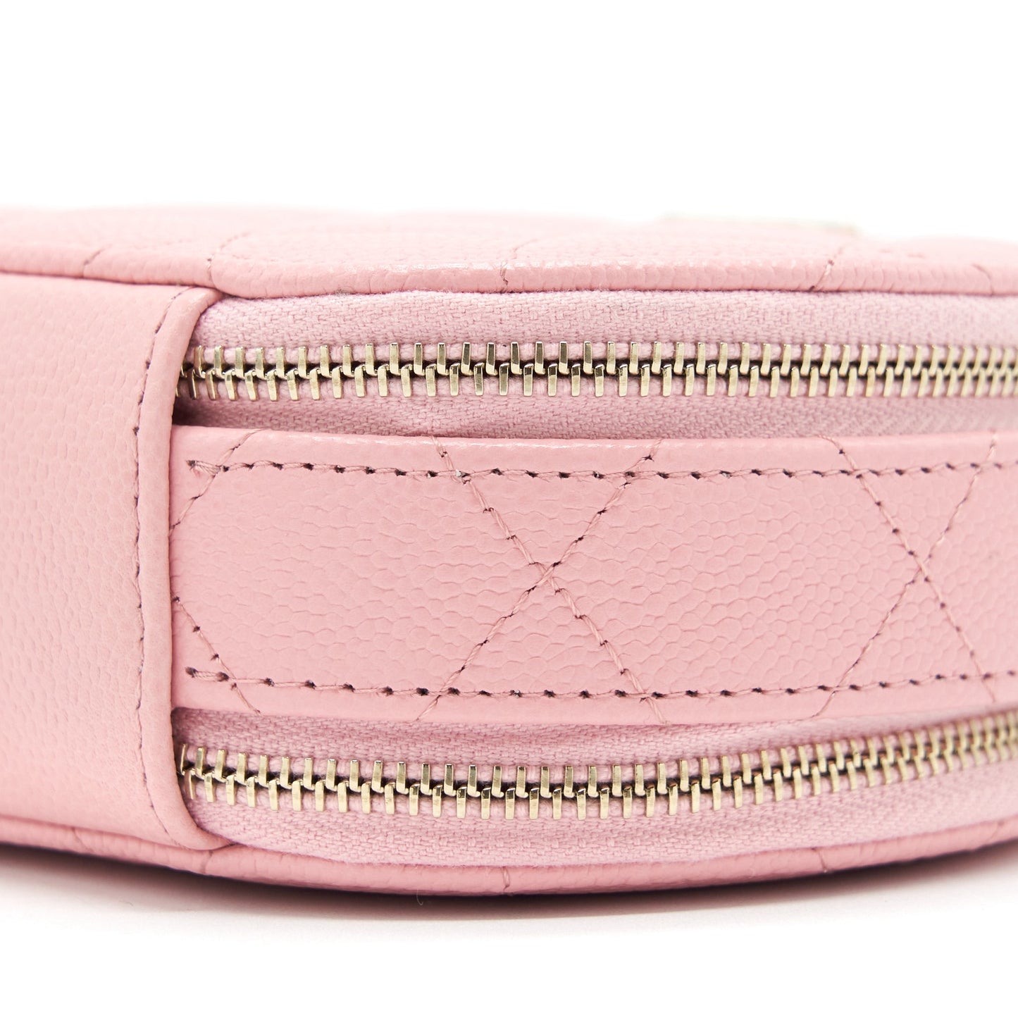 Chanel 22C Mini Round Purse Vanity Caviar Light Pink LGHW