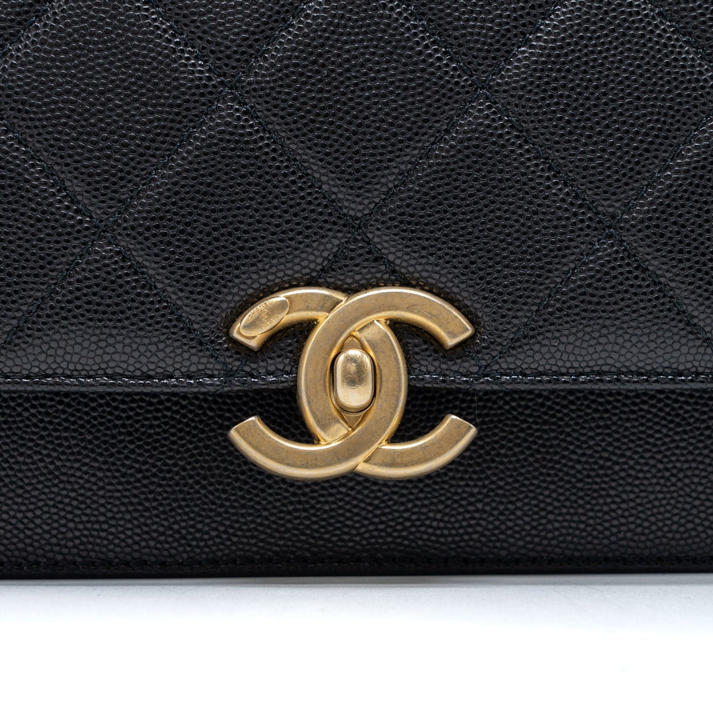 Chanel Messenger Bag Caviar Black Brushed GHW (Microchip)
