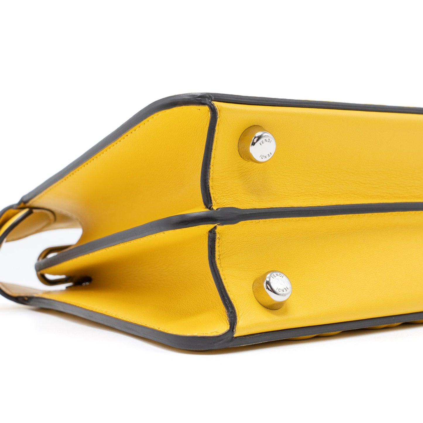 Fendi Top Handle Peekaboo Lambskin Yellow SHW
