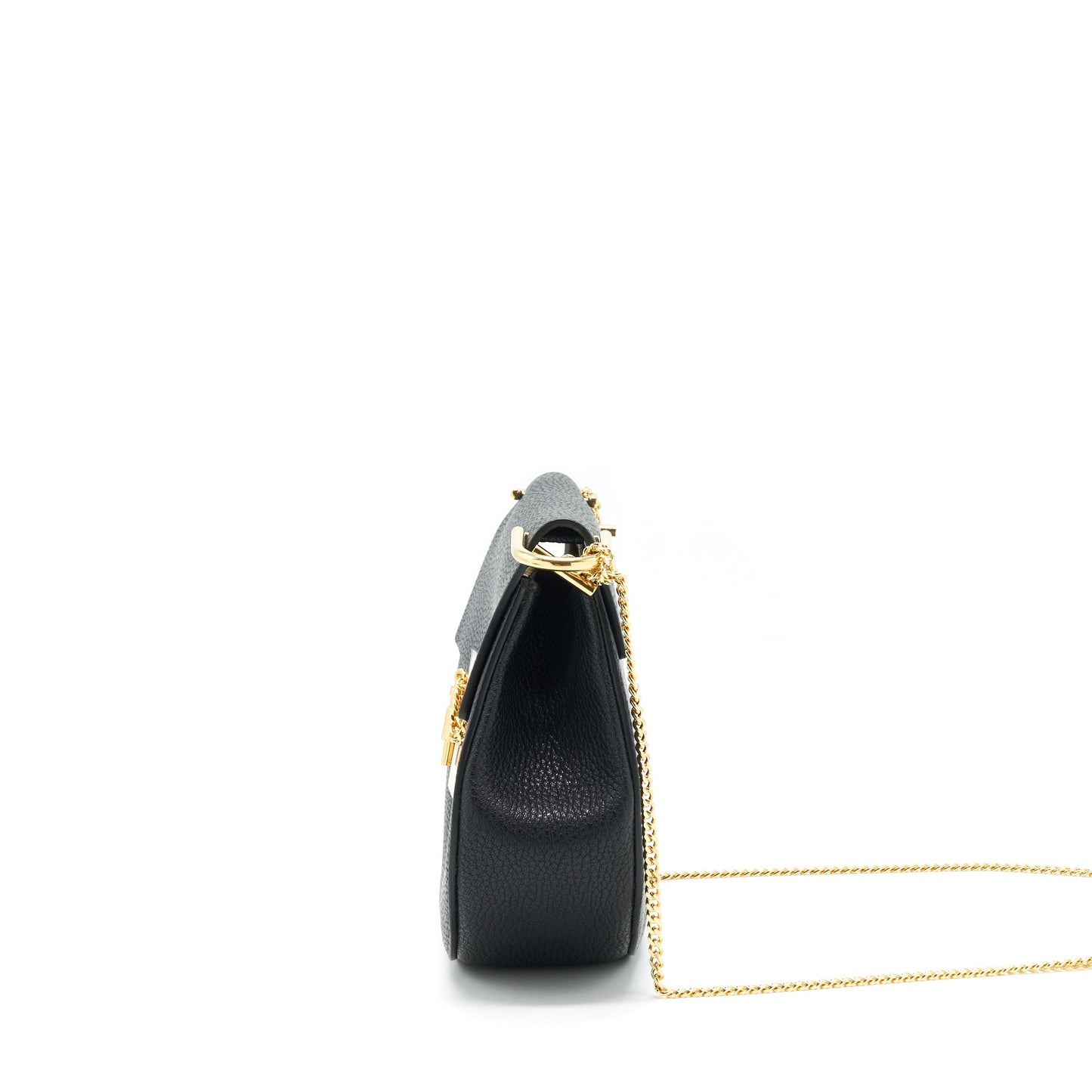 Chloe Drew Shoulder Bag grained calfskin Black GHW