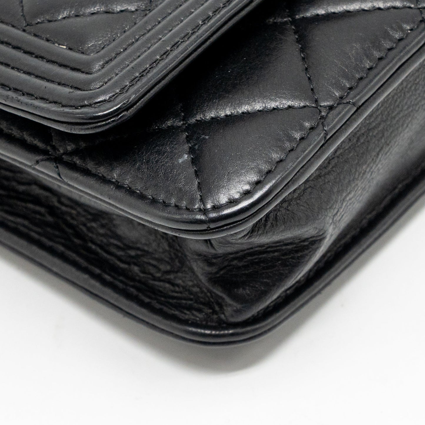 Chanel boy wallet on chain calfskin black with black hardware