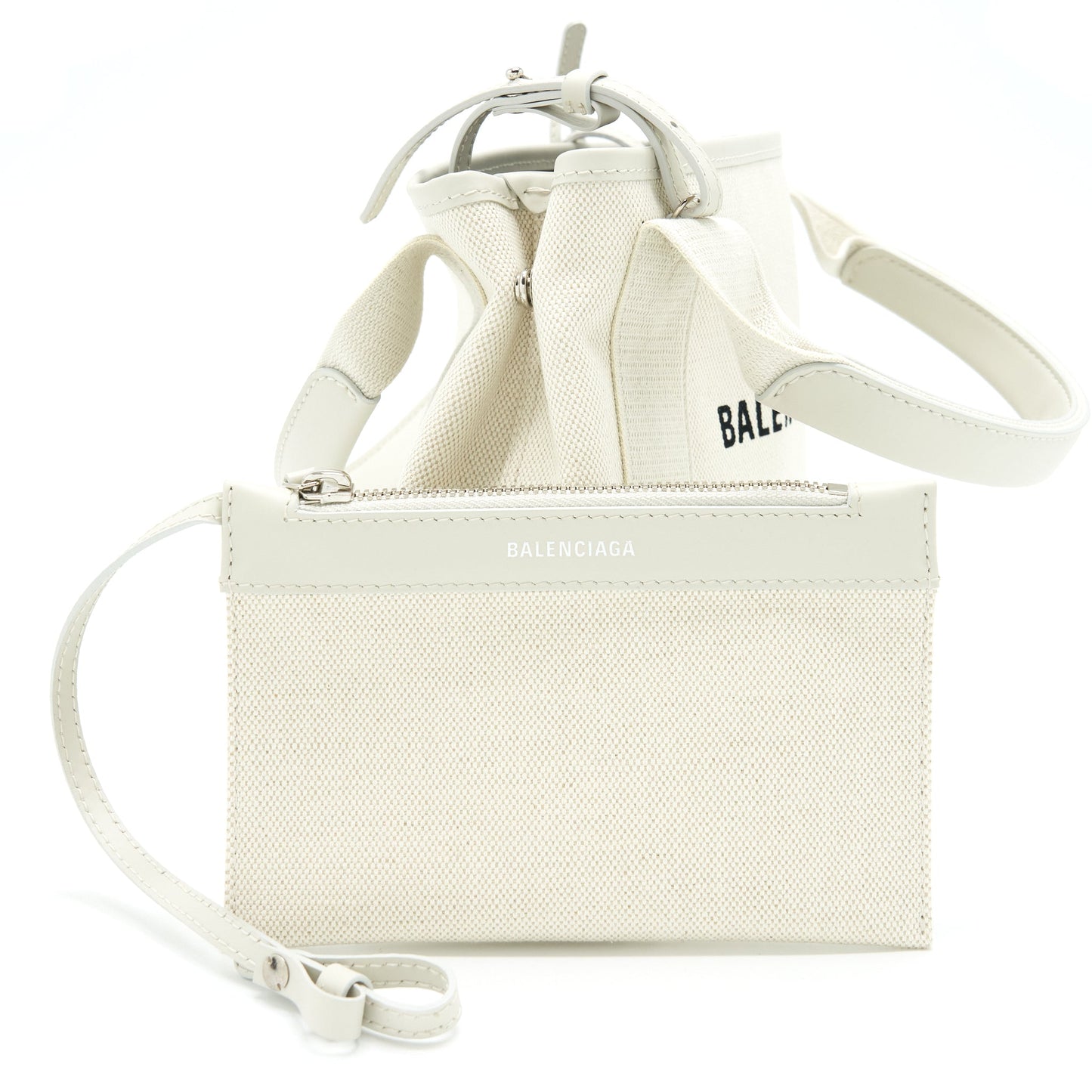 Balenciaga Cabas Fabric/Leather Off white SHW