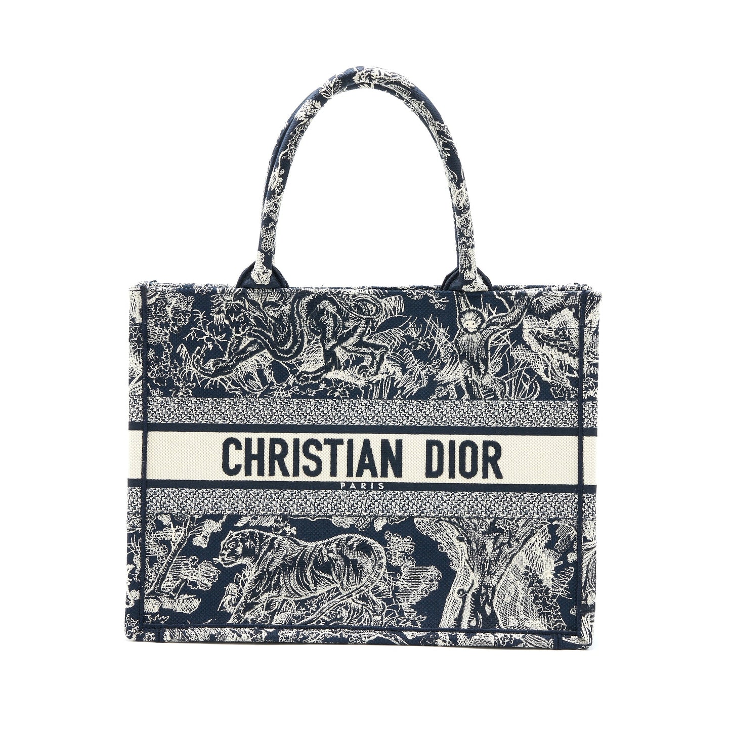 Luxury Dior Medium Book Tote Blue Toile De Jouy Embroidery