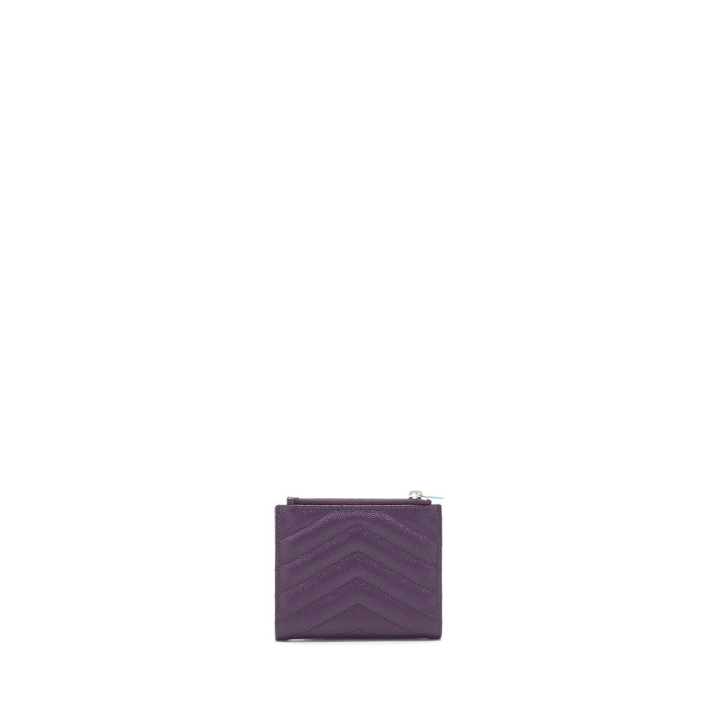 Saint Laurent Quilted Monogram Bi-fold Wallet Dark Purple SHW