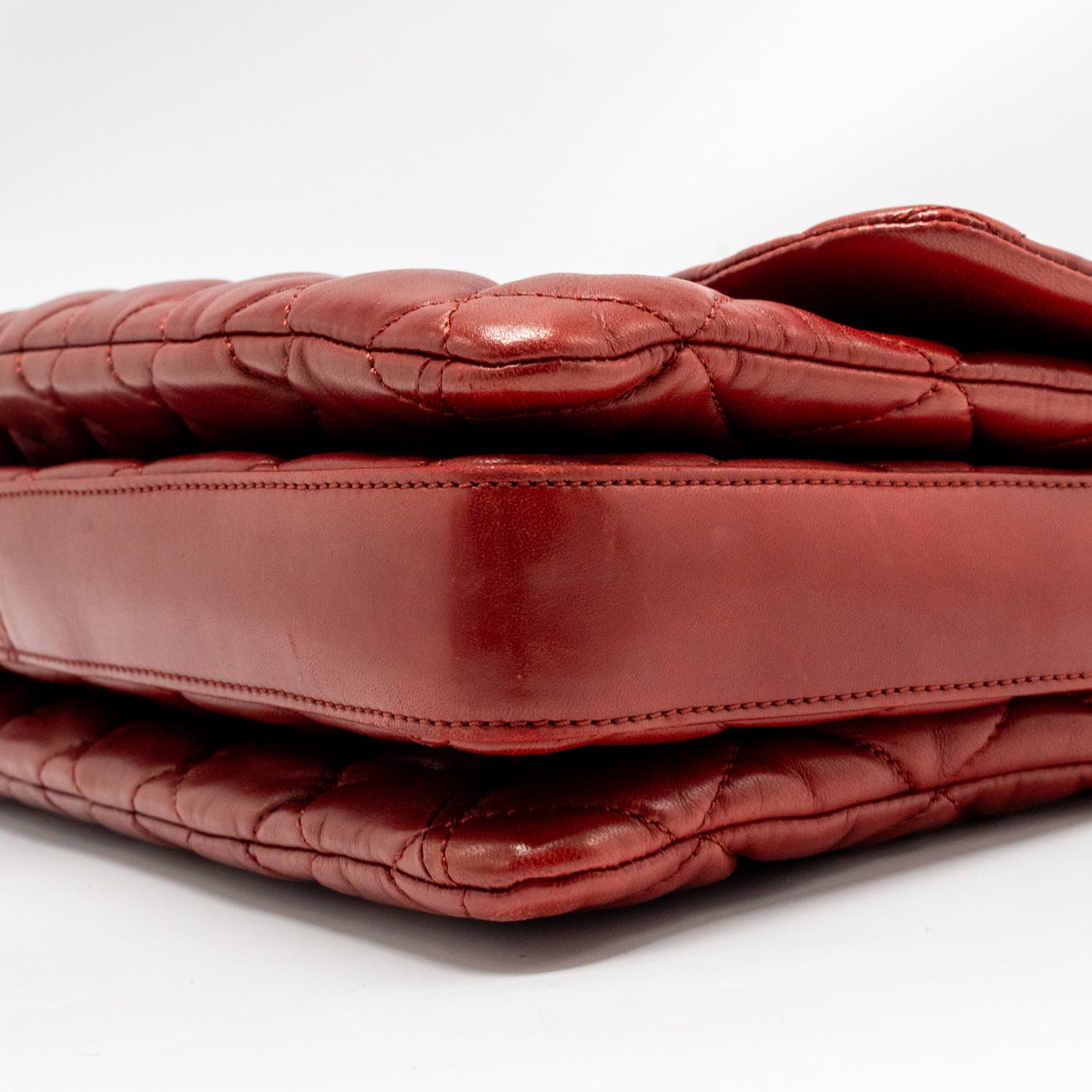 Chanel Maxi Flap Bag Lambskin Red SHW