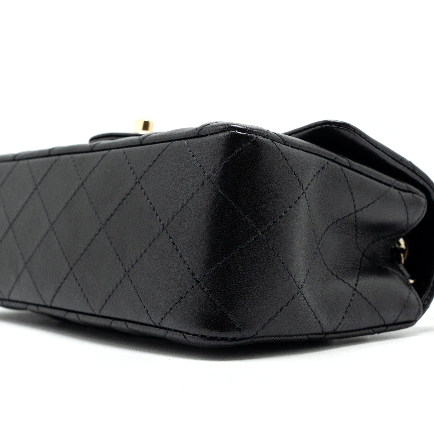 Chanel Classic Mini Rectangular Flap Bag Lambskin Black LGHW (Microchip)