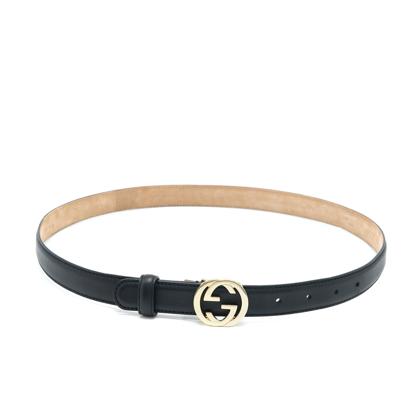 Gucci GG Logo Belt 85cm Black LGHW