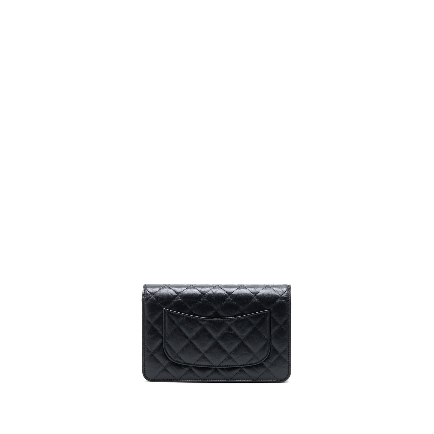 Chanel 2.55 Reissue Wallet on Chain Aged Calfskin Black Brushed GHW (Microchip)