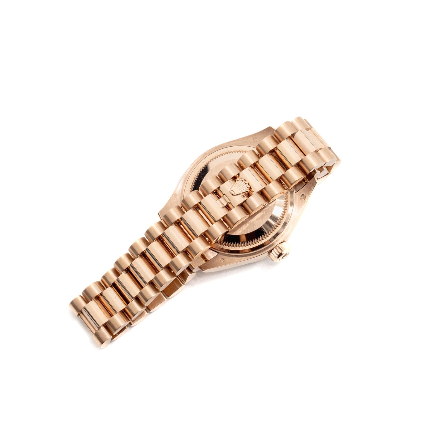 Rolex Lady-Datejust 28mm Everose Gold Olive-green Diamond-set Dial, President Bracelet Model: 279135RBR-0014