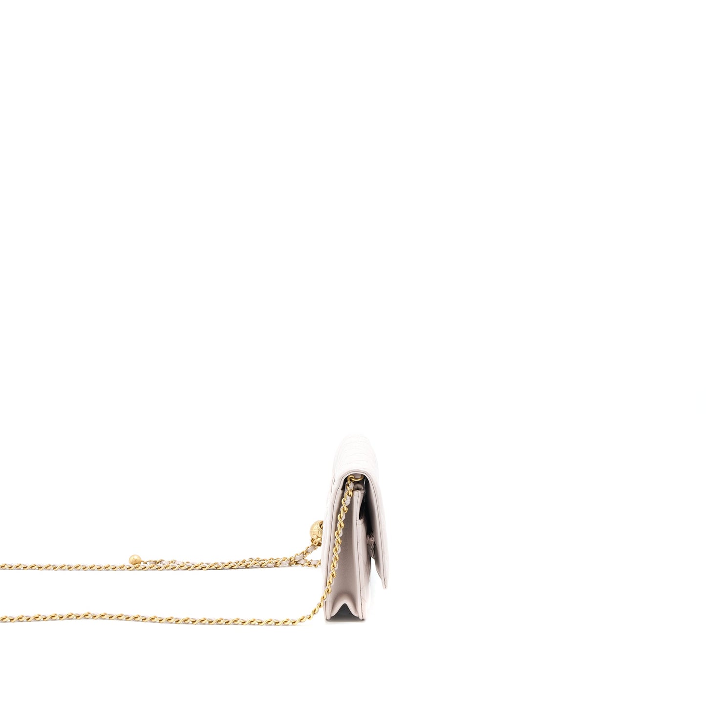 Chanel Pearl Crush Wallet on Chain Lambskin Lialic/Light Purple Brushed GHW (Microchip)