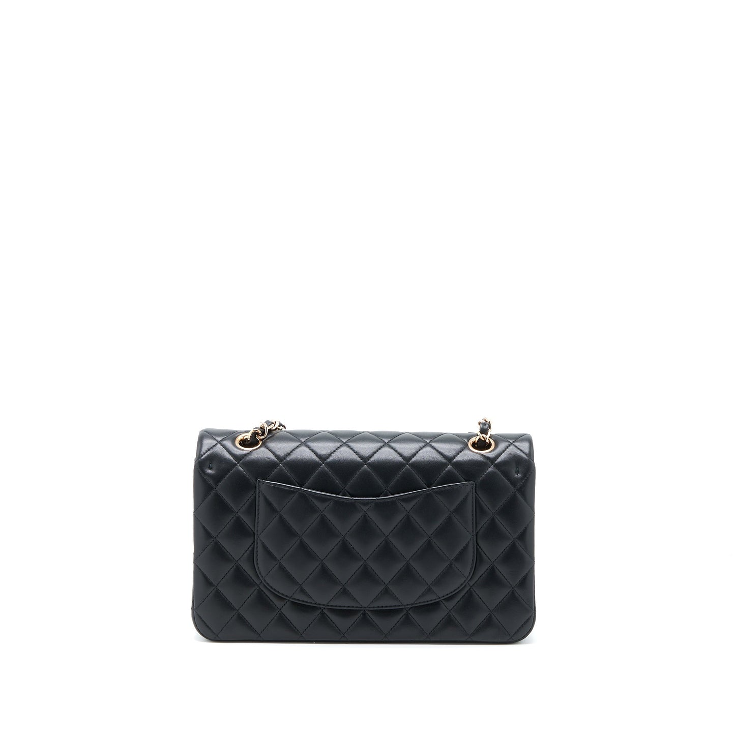 Chanel Medium Classic Flap Bag Lambskin Black RGHW (Microchip)