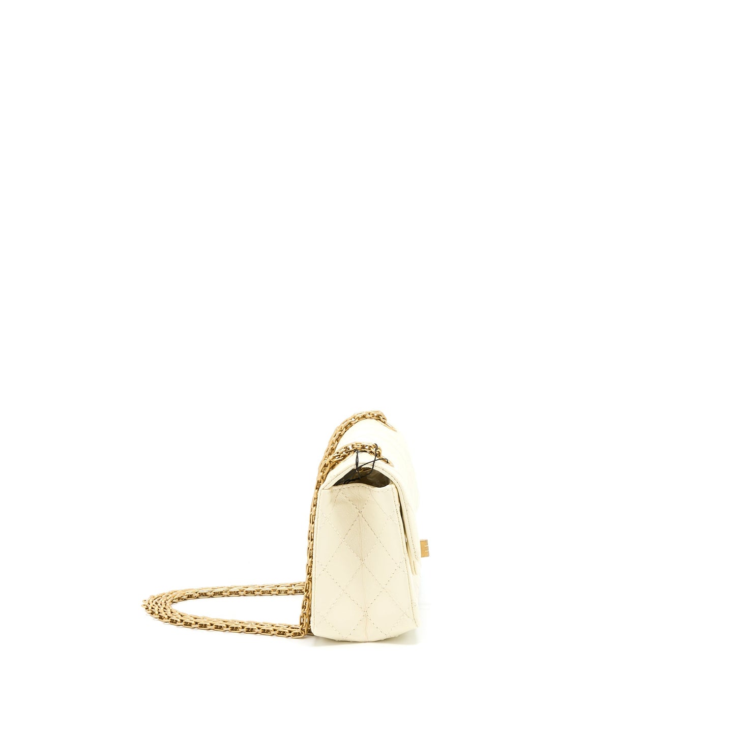 Chanel 20A Mini 2.55 Reissue Flap Bag Aged Calfskin Creamy White Brushed GHW