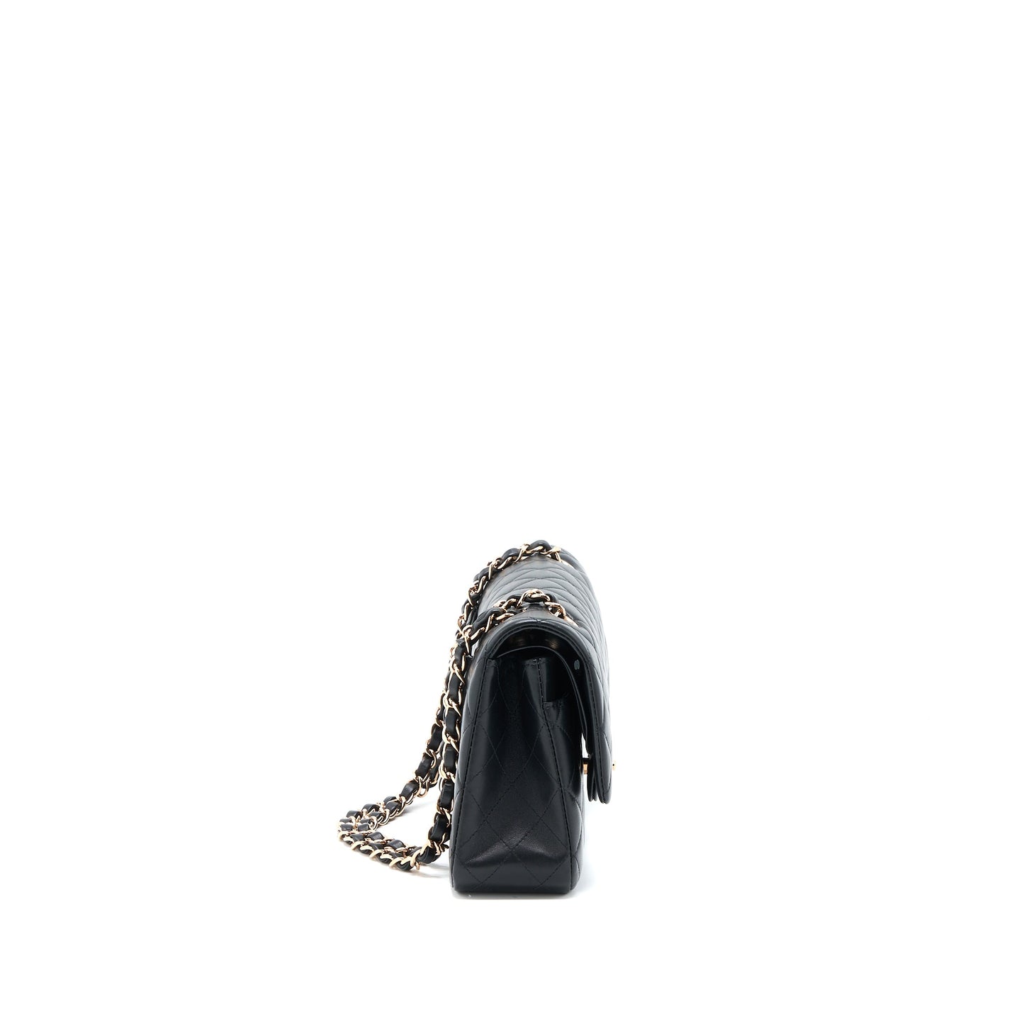 Chanel Medium Classic Flap Bag Lambskin Black RGHW (Microchip)
