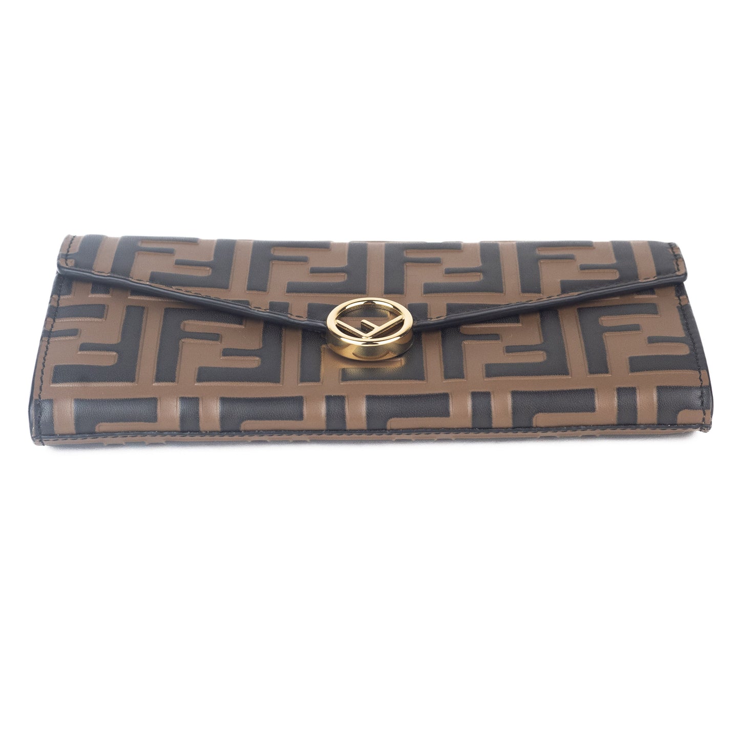 Fendi Continental Wallet in brown leather