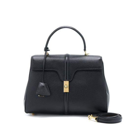 Celine 16 Bag Grained Calfskin Black GHW