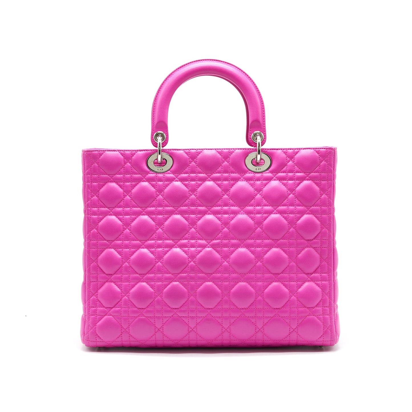 Luxury Dior LARGE LADY Luxury Dior LAMBSKIN BAG IN HOT PINK