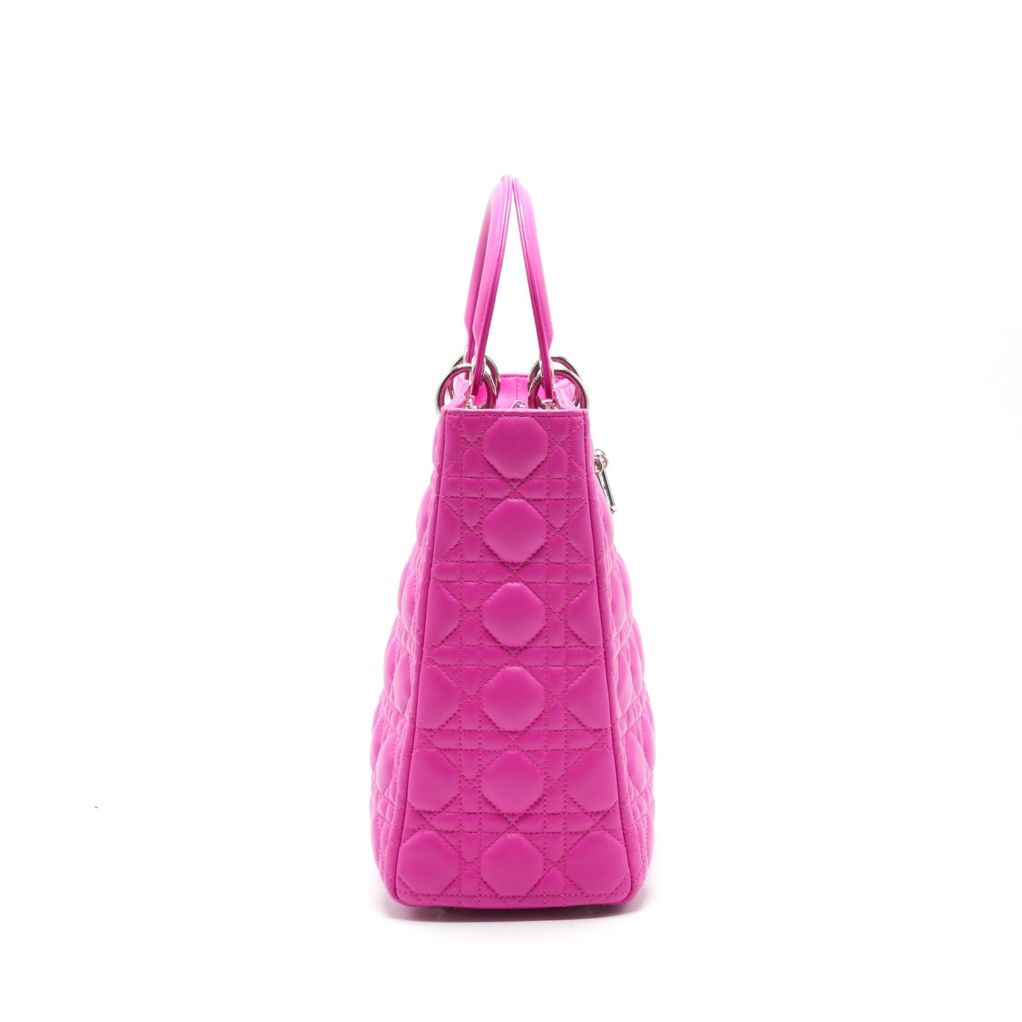 Luxury Dior LARGE LADY Luxury Dior LAMBSKIN BAG IN HOT PINK