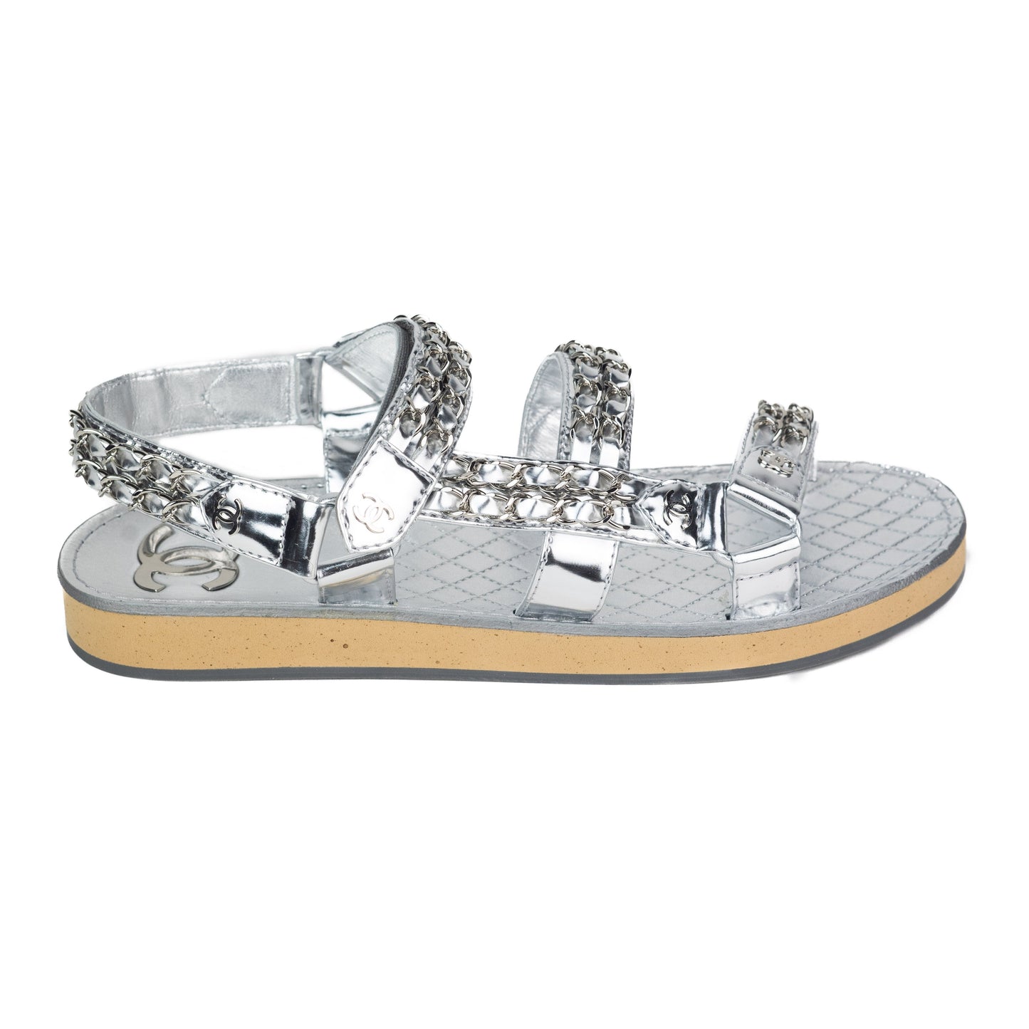 Chanel Laminated Goatskin Sandal