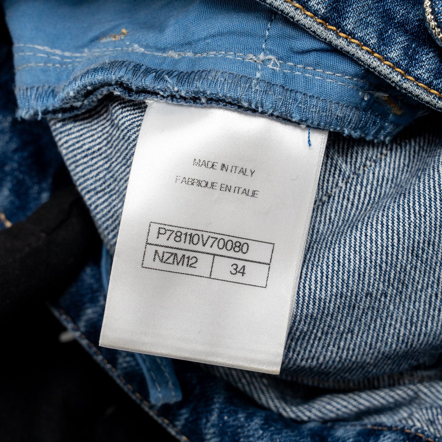 Chanel size 34 coco chanel print denim jeans Cotton blue