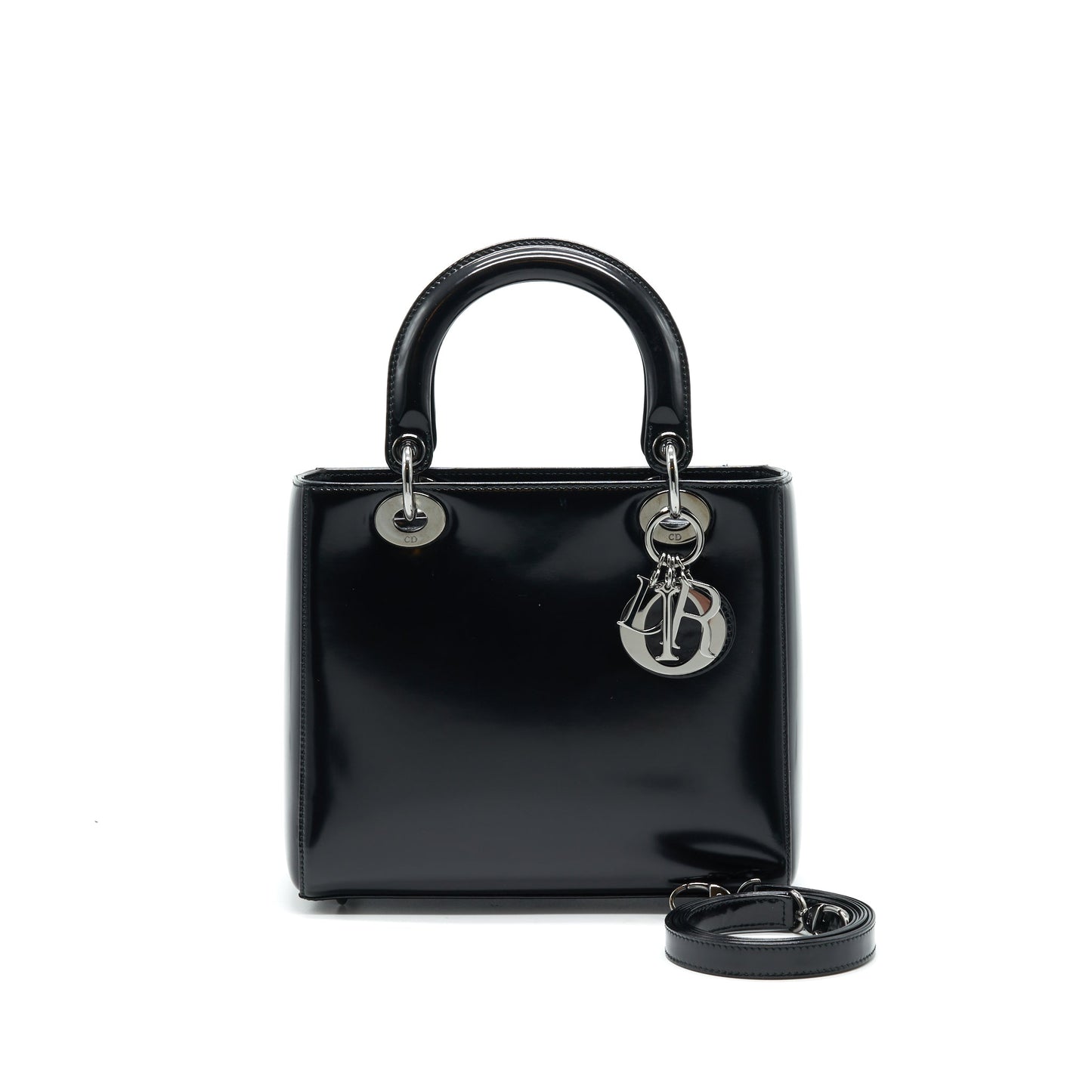 CHRISTIAN Luxury Dior MEDIUM LADY Luxury Dior CALFSKIN IN BLACK BHW