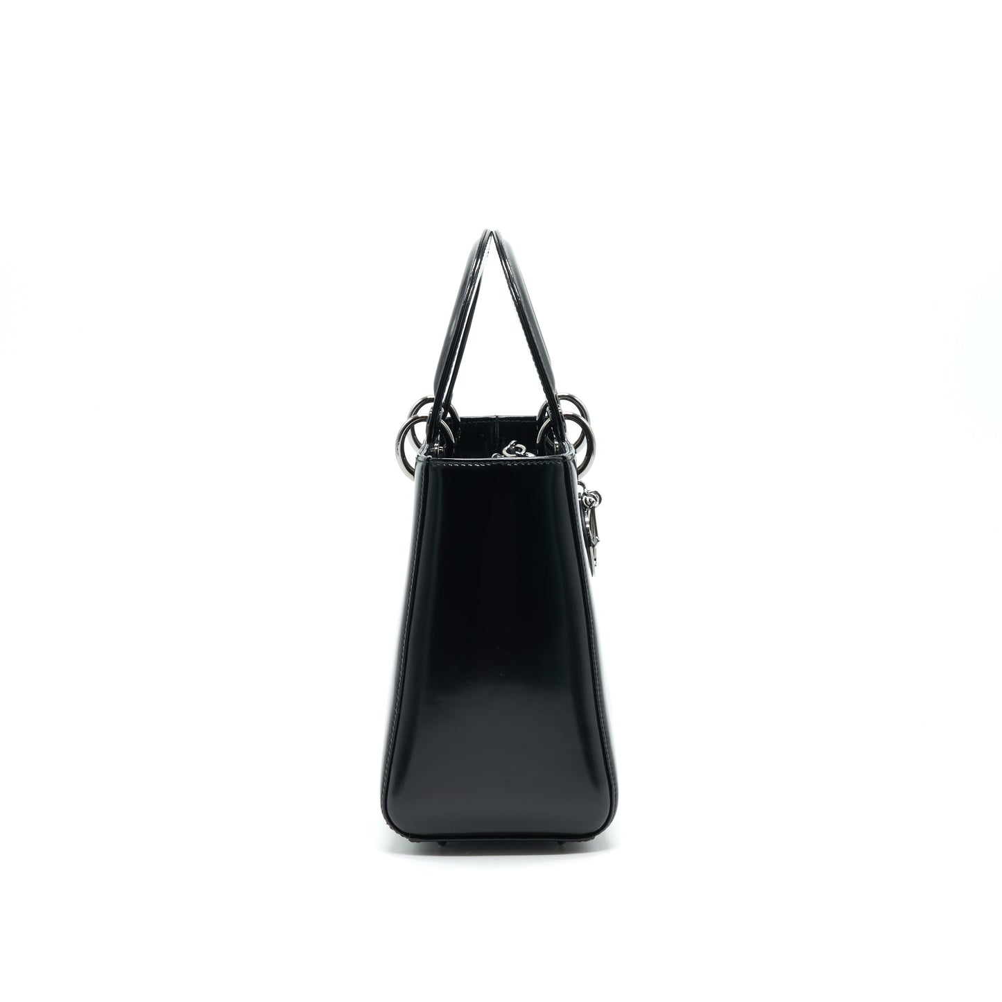 CHRISTIAN Luxury Dior MEDIUM LADY Luxury Dior CALFSKIN IN BLACK BHW