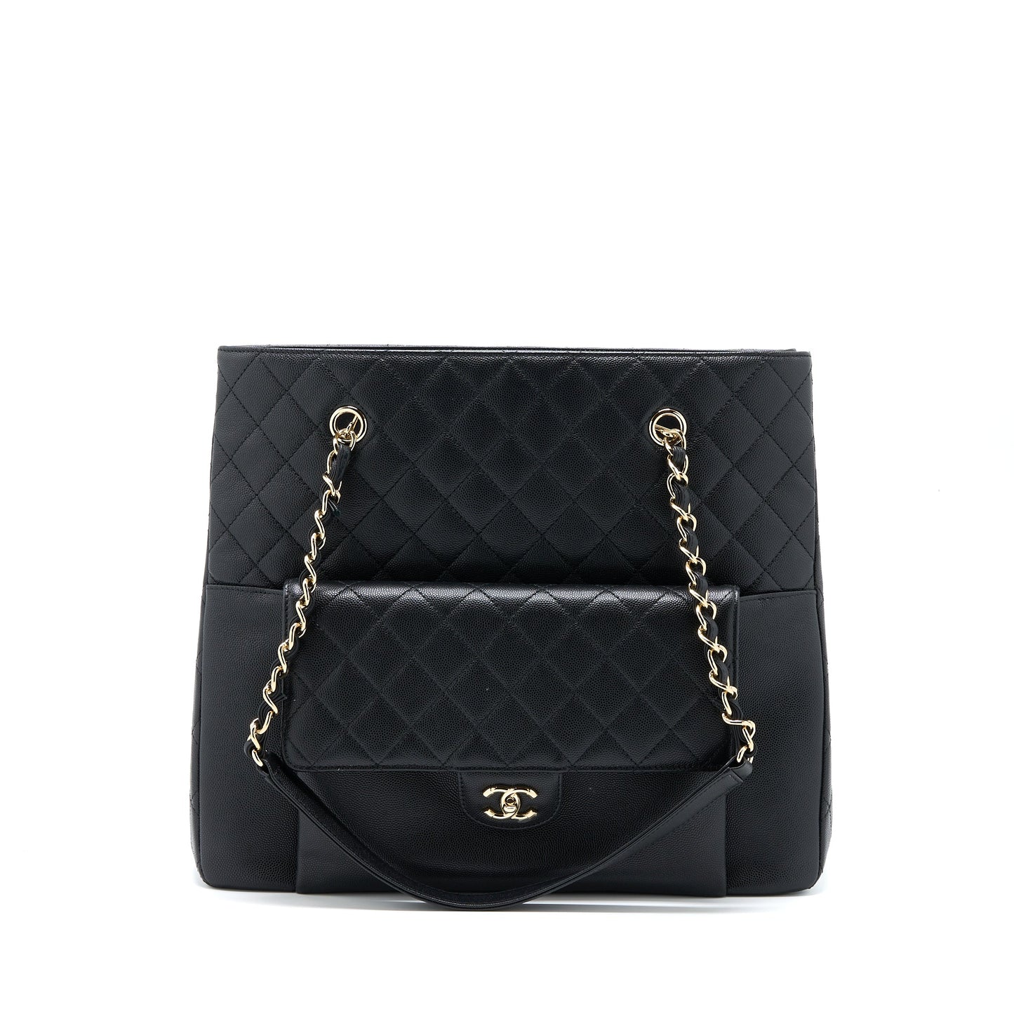 Chanel 19C Large Shopping Tote Bag Caviar Black LGHW