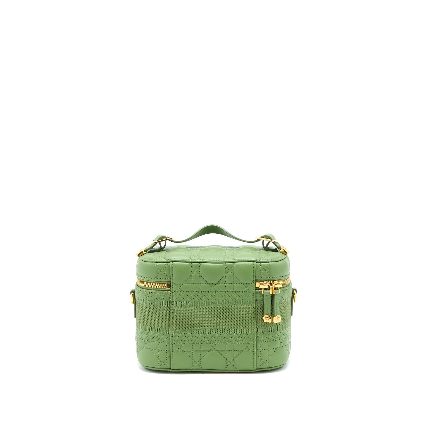 Luxury Dior Small Luxury Diortravel Vanity Case Cannage Lambskin Green GHW