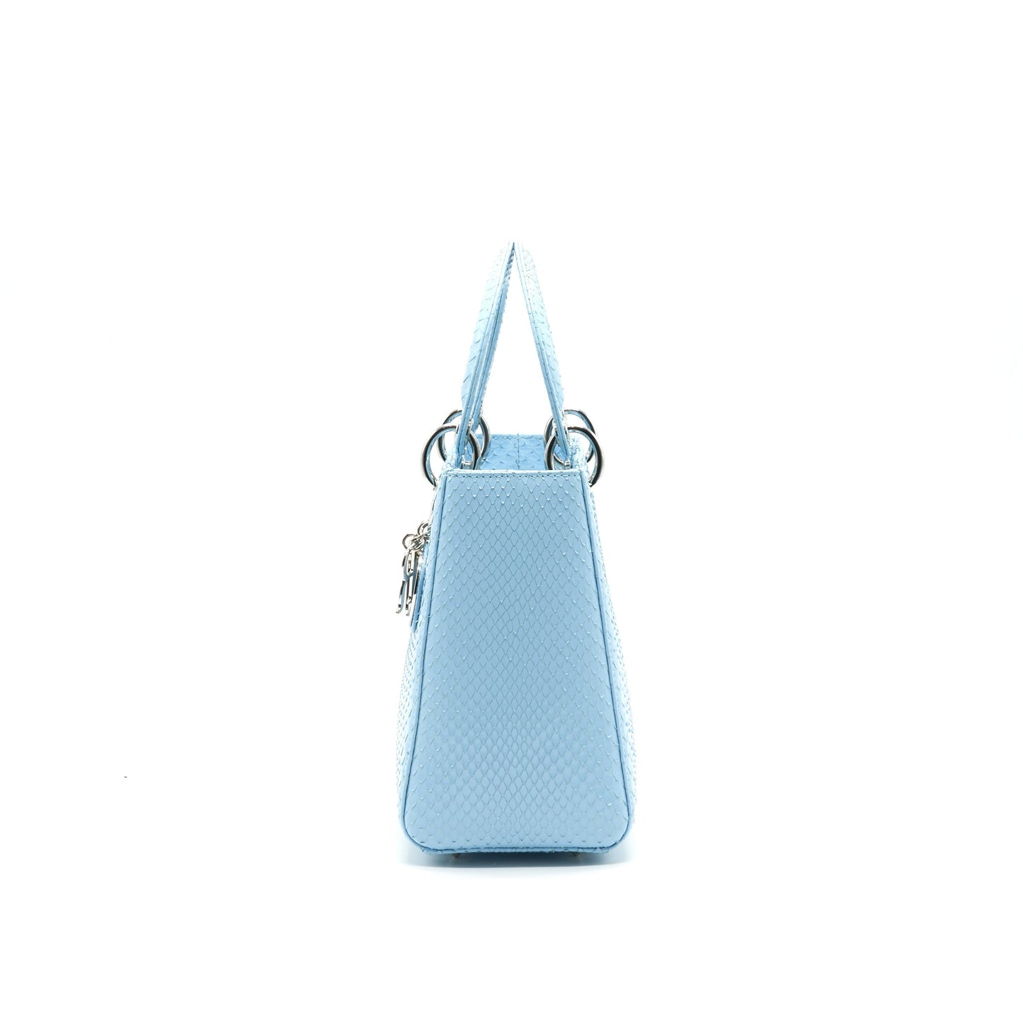 CHRISTIAN Luxury Dior PYTHON MEDIUM LADY Luxury Dior BAG SKYBLUE SHW WITH SMALL SCARF