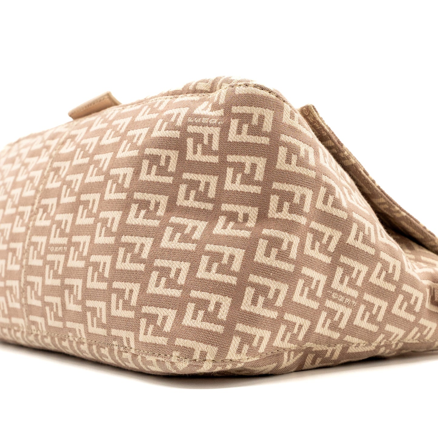 Fendi Zucchino Mama Flap Bag FF Jacquard Canvas Light Pink GHW