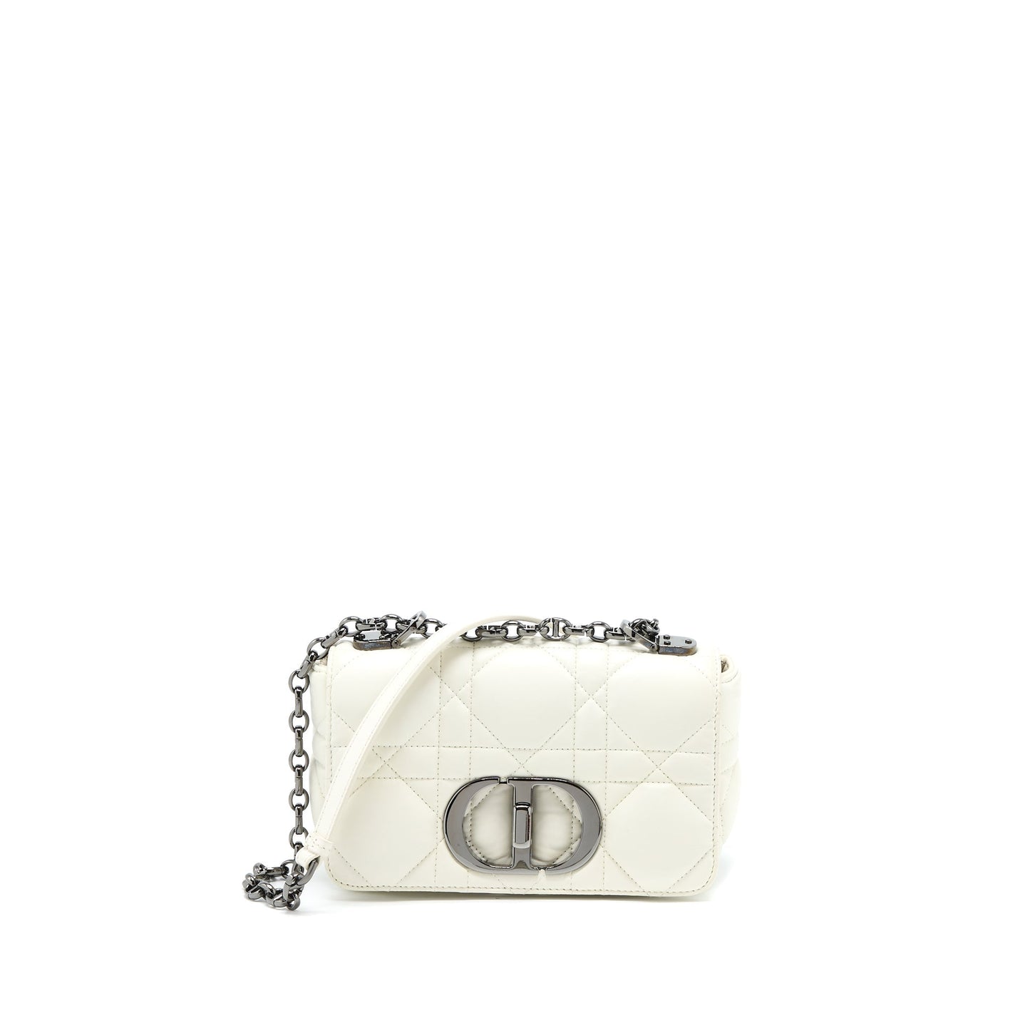 Luxury Dior Small Luxury Dior Caro Bag Latte Quilted Macrocannage Calfskin White Black Hardware