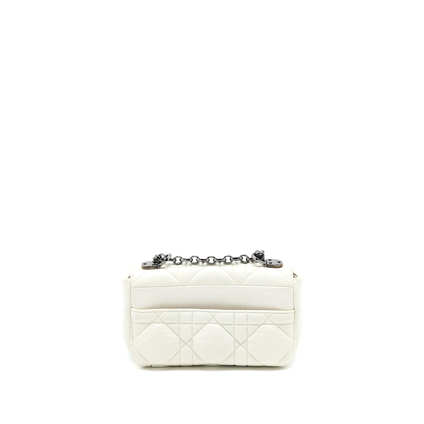 Luxury Dior Small Luxury Dior Caro Bag Latte Quilted Macrocannage Calfskin White Black Hardware