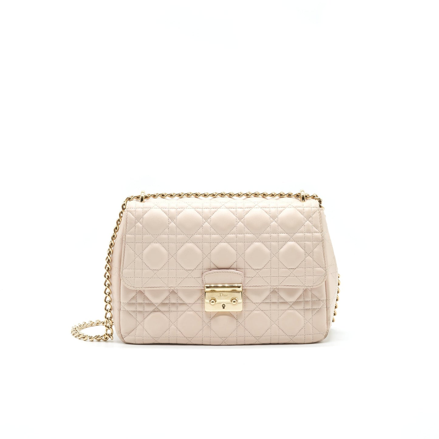 Christian Luxury Dior Cannage Leather Miss Luxury Dior Flap Bag in Light pink LGHW