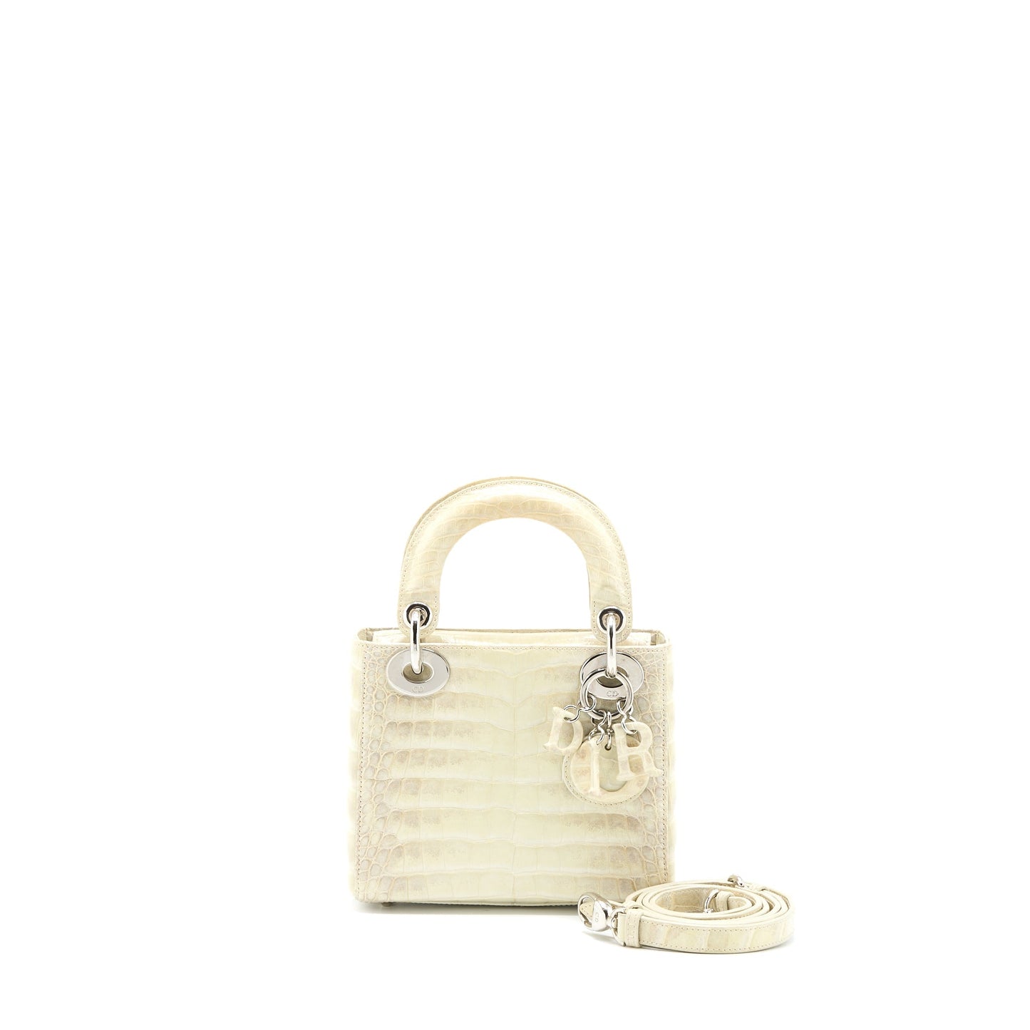 Luxury Dior Mini Lady Luxury Dior Himalayan Crocodile White SHW