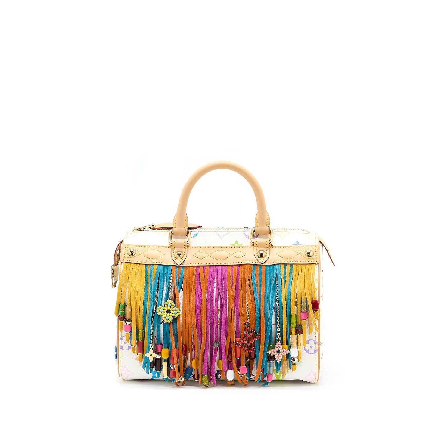 Louis Vuitton Vintage Speedy 25 Limited Edition White/Multicolour GHW