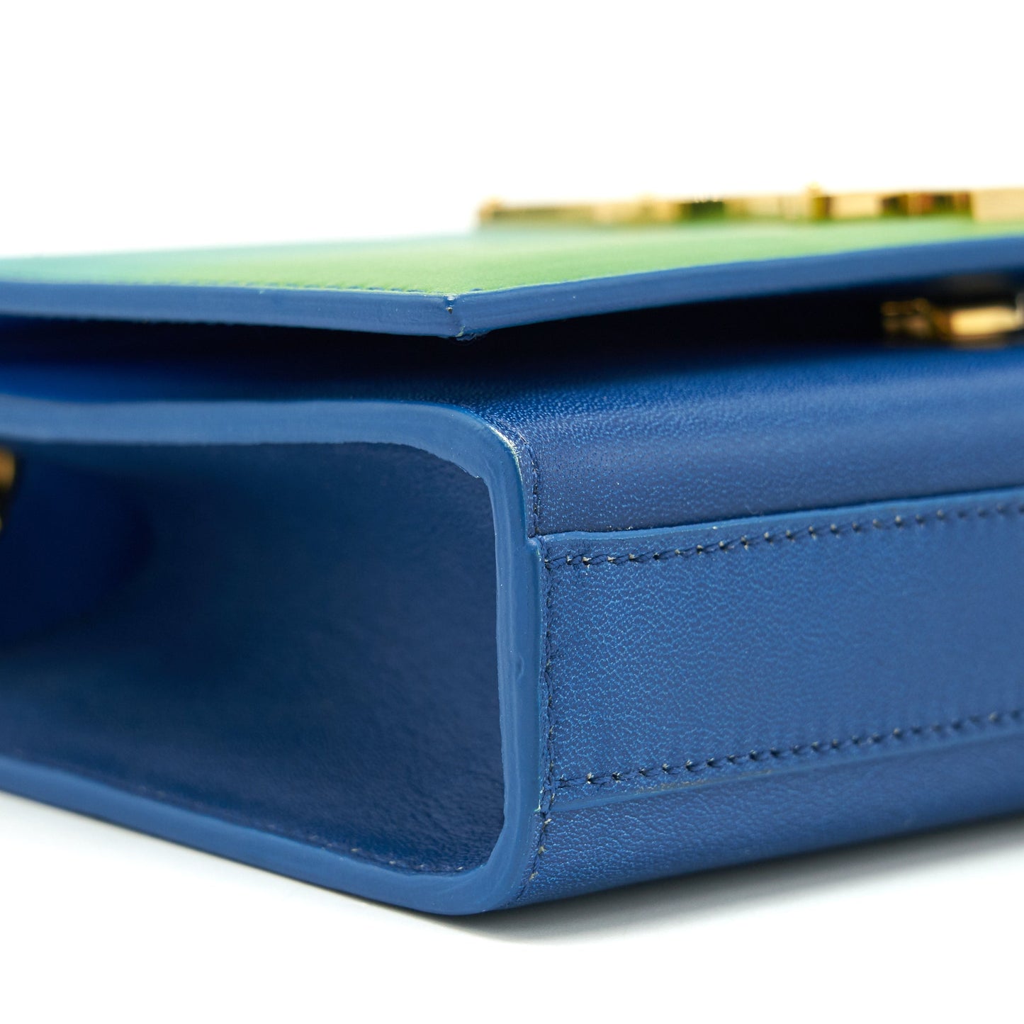 Saint Laurent Mini kate chain Bag (17cm) blue/ green GHW