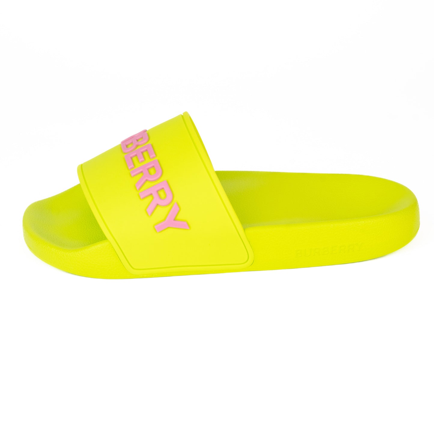 Burberry Logo Detail Slides green and pink