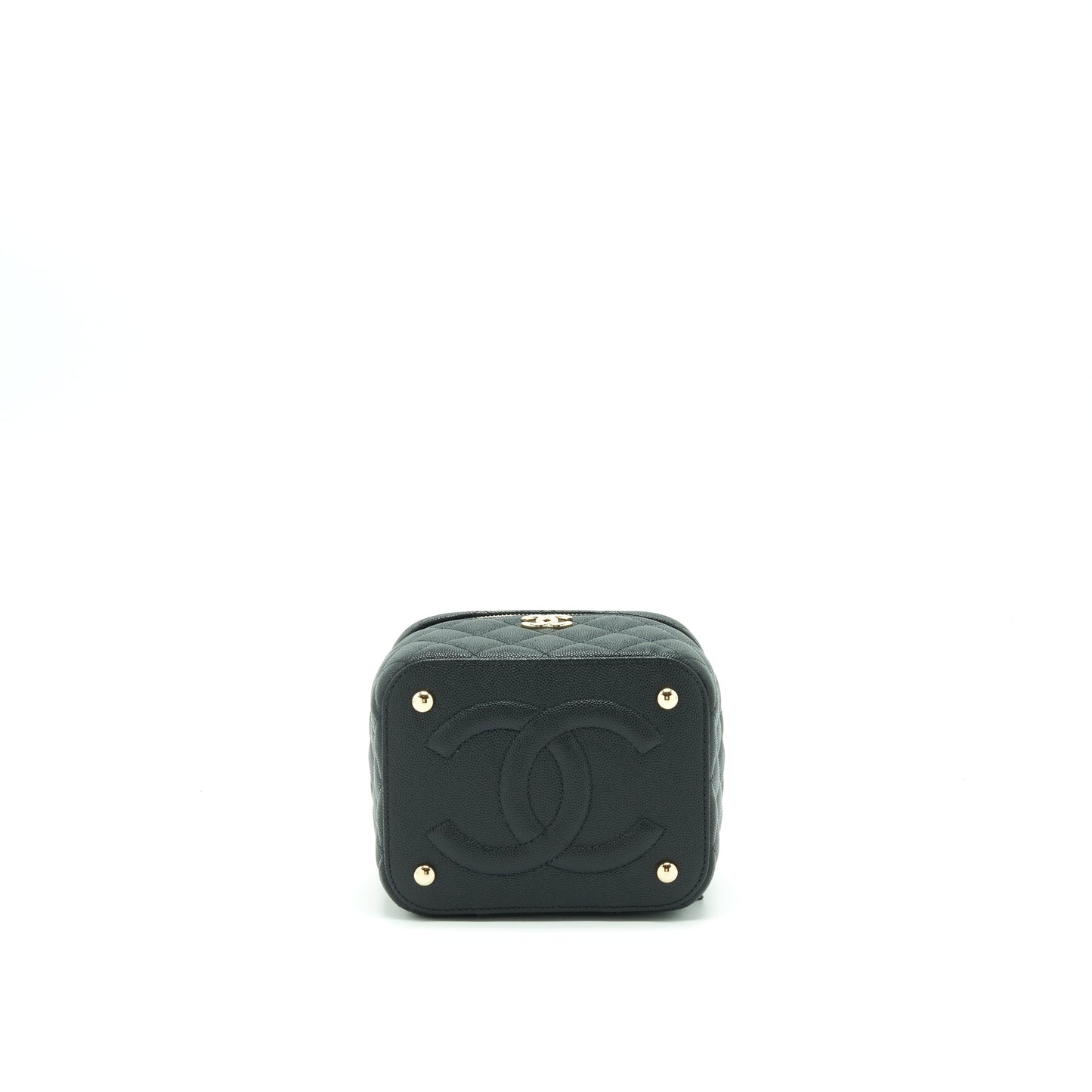 Chanel 22S Top Handle Vanity Caviar Black LGHW (Microchip)
