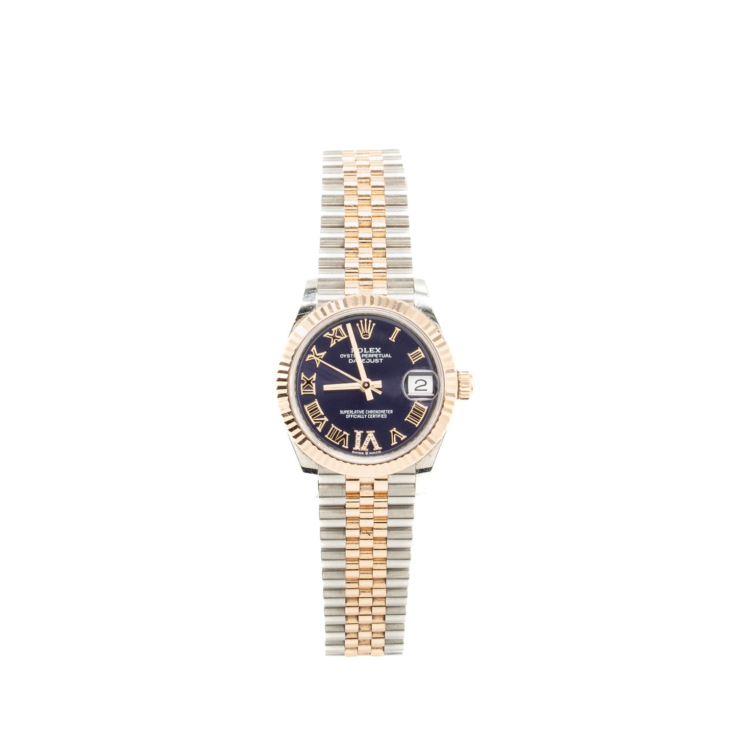 Rolex Datejust 31 Aubergine Set with Diamonds Oystersteel/Rose Gold Model: 278271