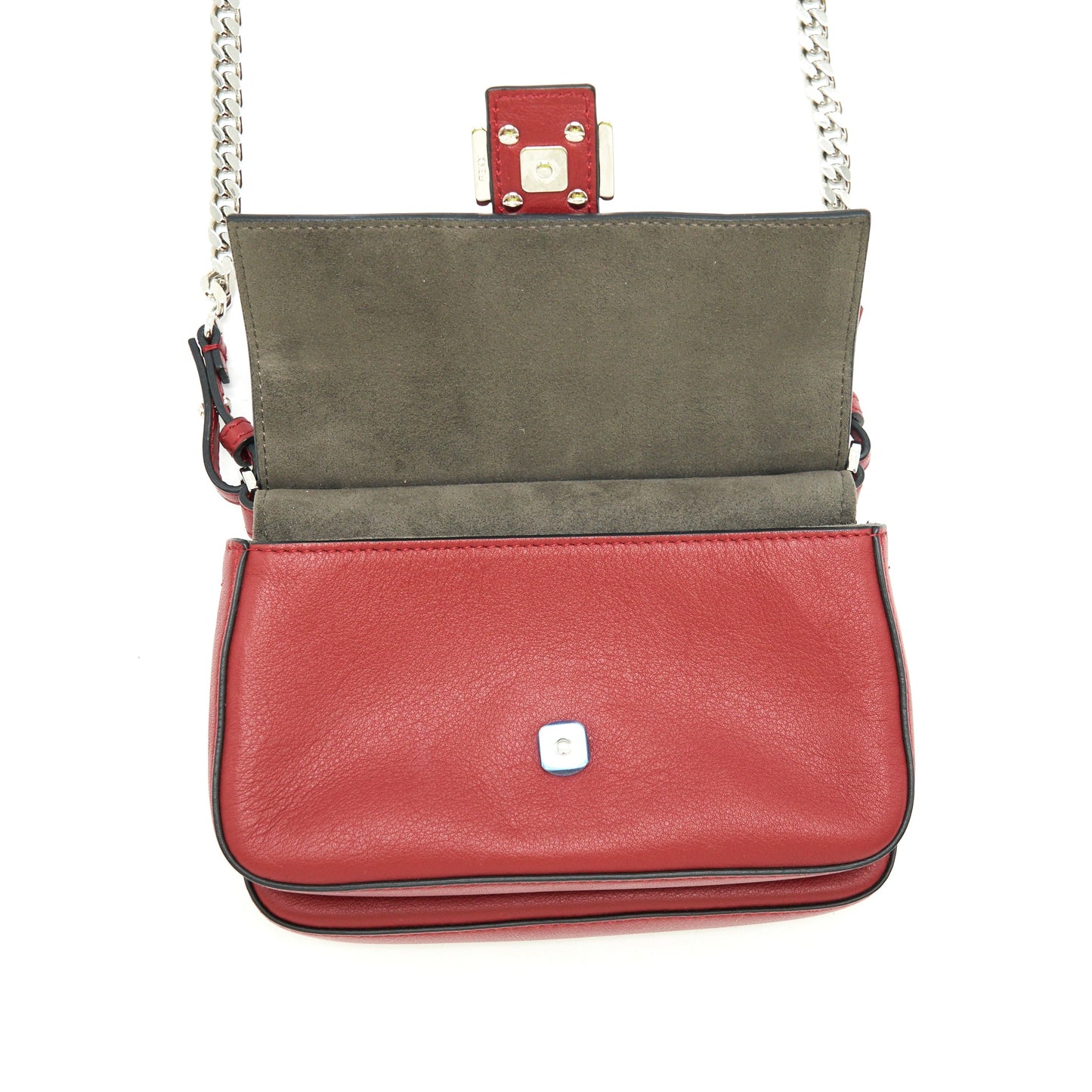 Fendi Micro Monster Baguette Bag red SHW