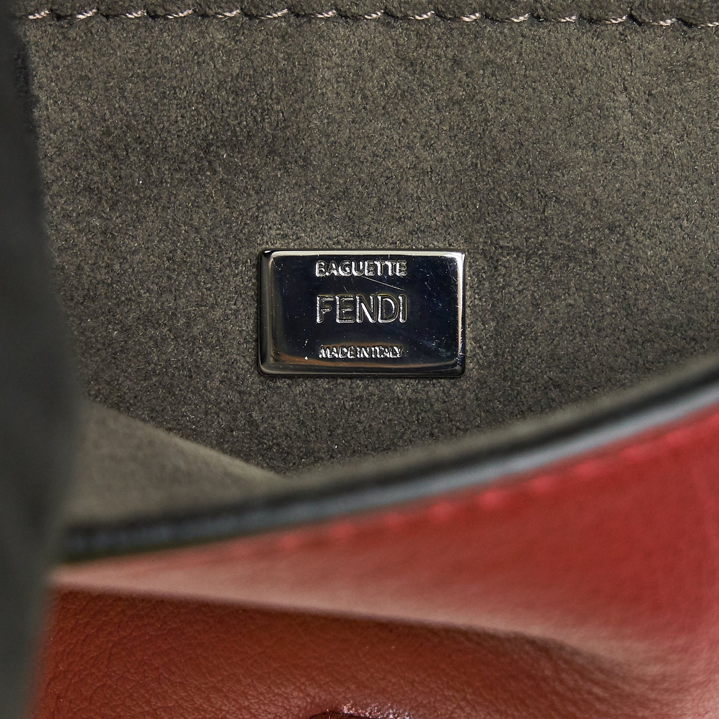 Fendi Micro Monster Baguette Bag red SHW