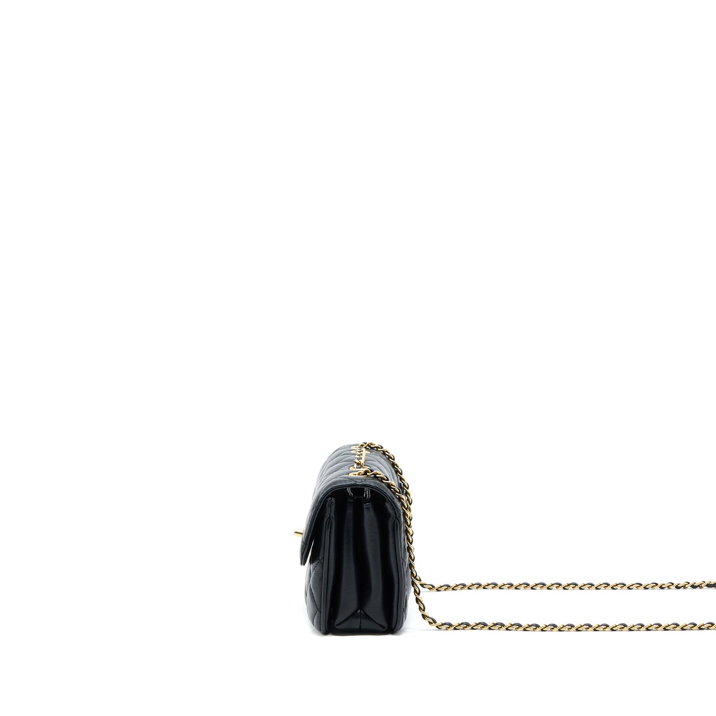Chanel Seasonal Flap Bag Lambskin Black Brushed GHW