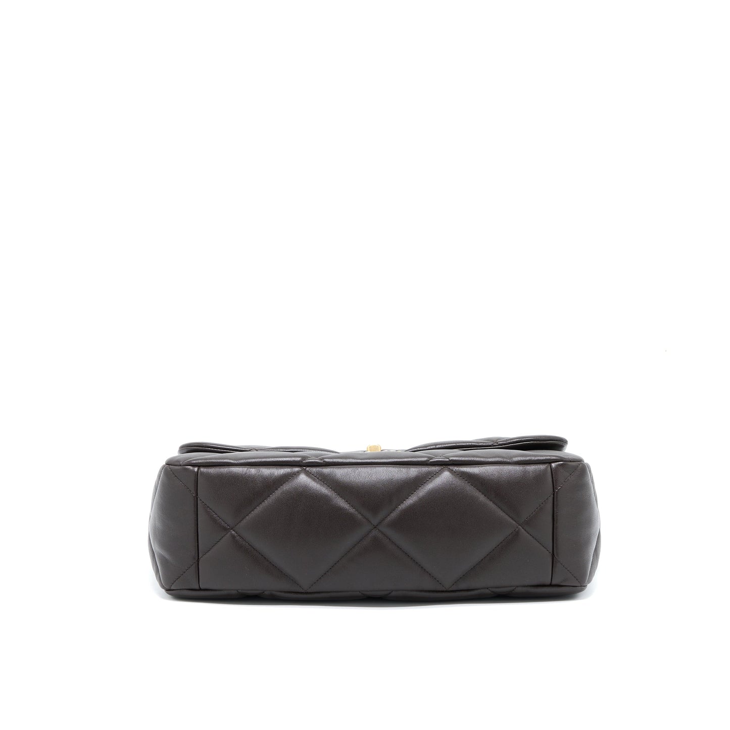 Chanel 21A Maxi 19 Flap Bag Lambskin Dark Brown Multicolour Hardware (Microchip)