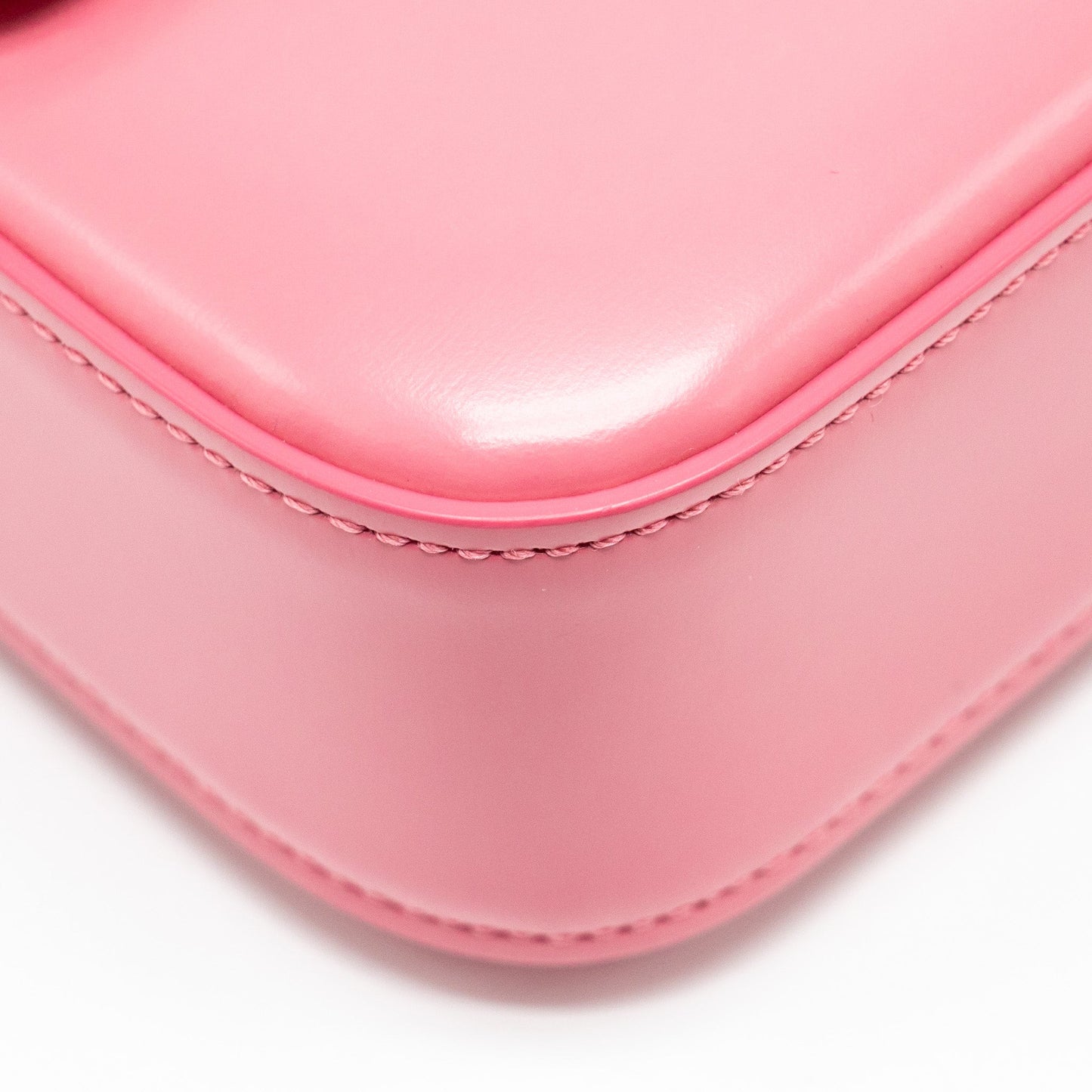 CELINE Triomphe Shoulder Bag Shiny Calfskin Flamingo GHW