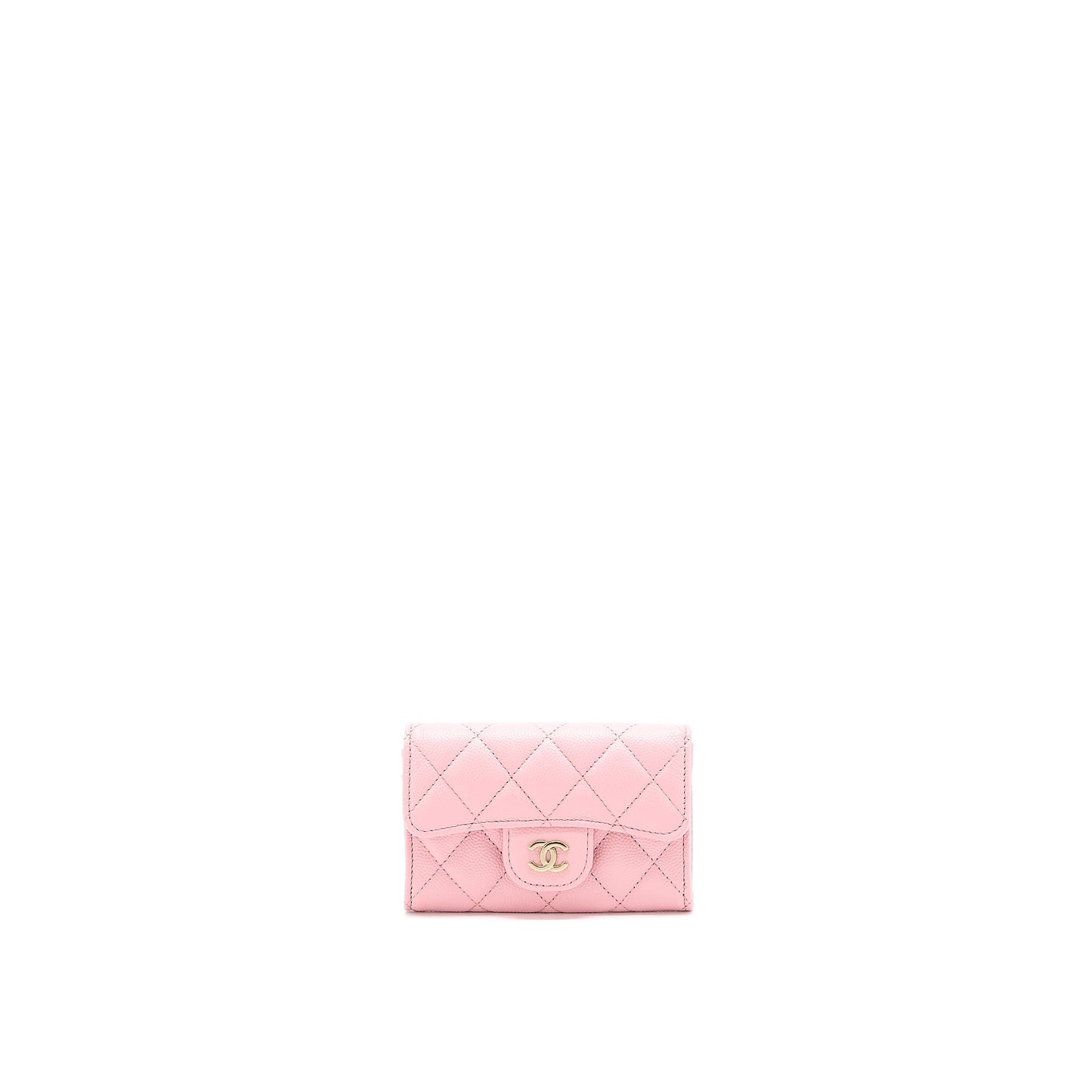 Chanel Classic Flap Card Holder Caviar Light Pink LGHW