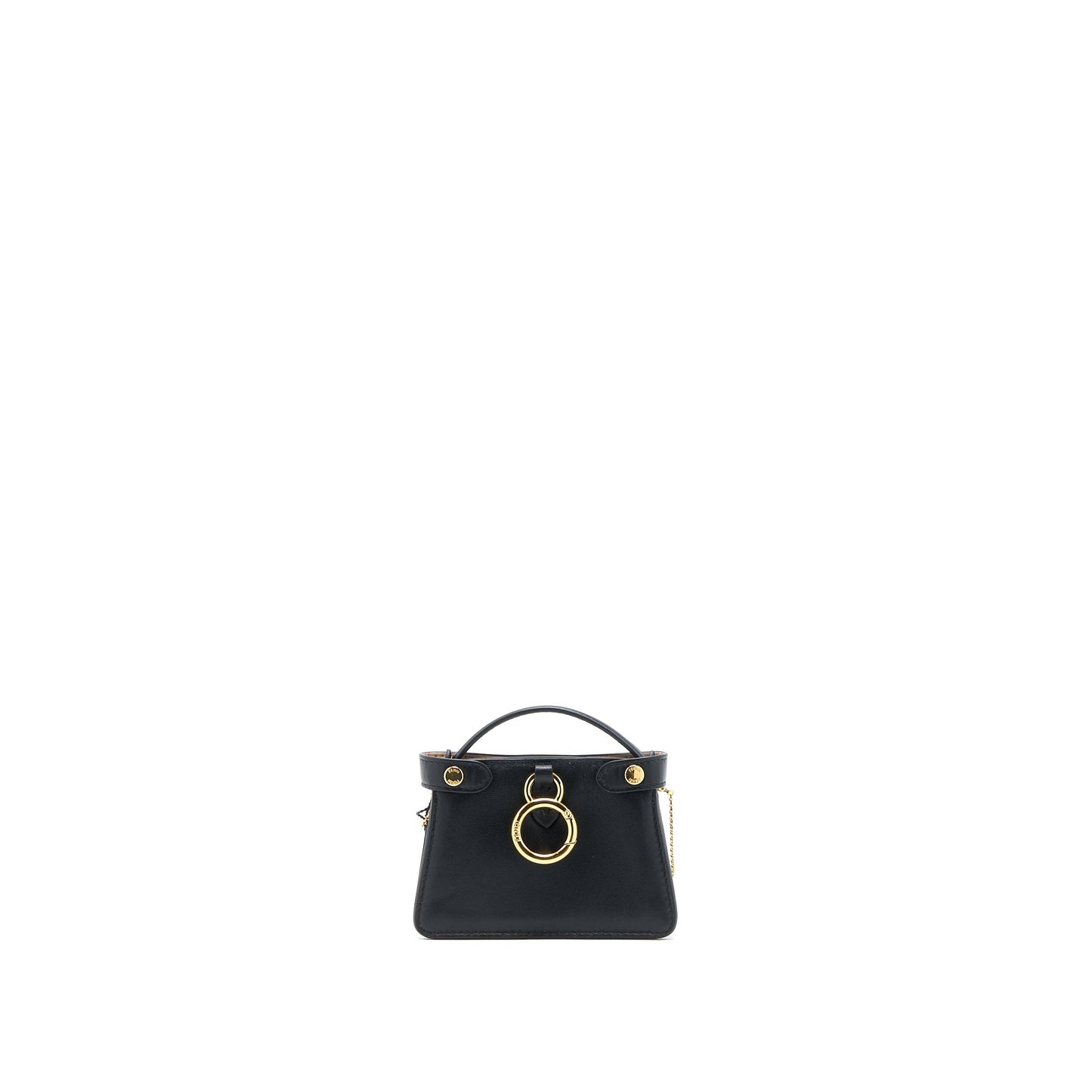 Fendi Nano Peekaboo Charm Lambskin Black GHW