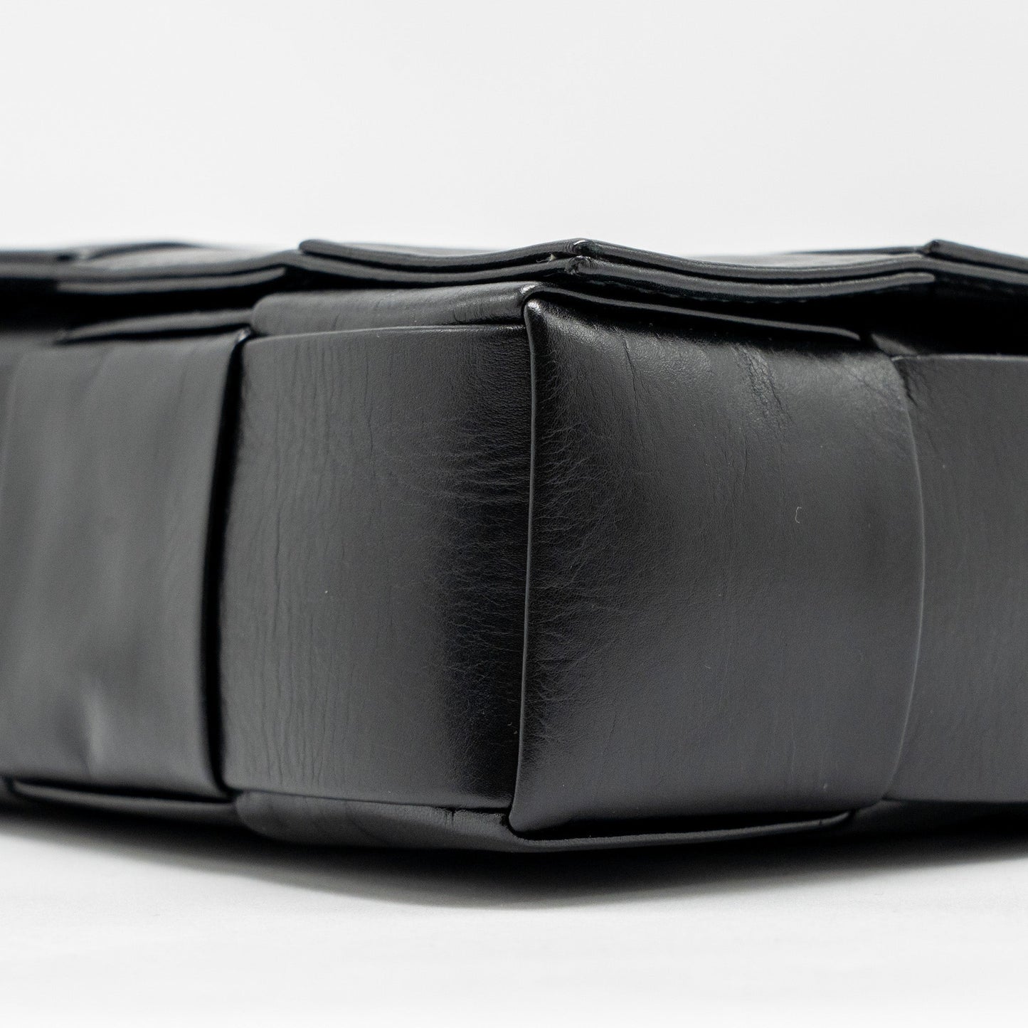Bottega Veneta Cassette Messenger Bag Calfskin Black SHW