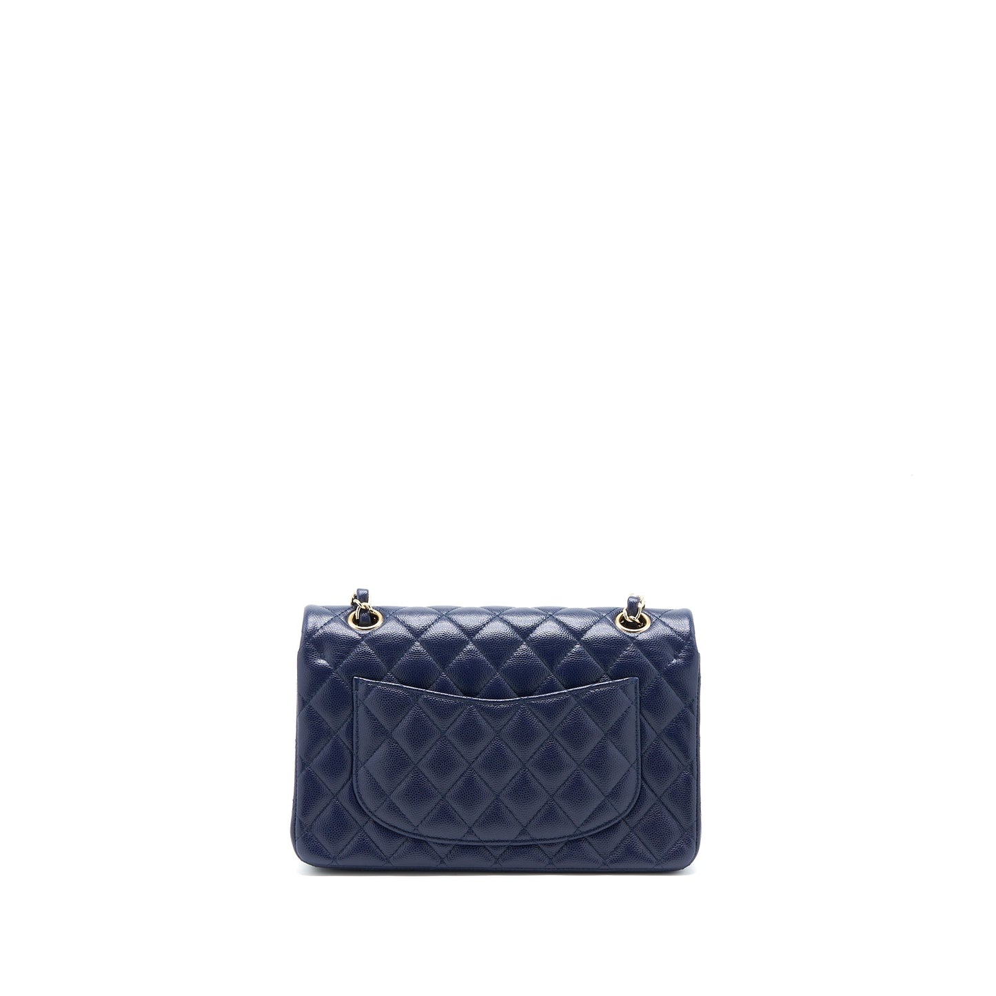 Chanel Small Classic Double Flap Bag Caviar Dark Blue LGHW